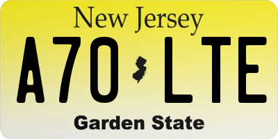 NJ license plate A70LTE
