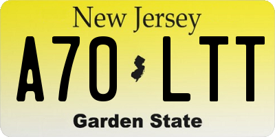 NJ license plate A70LTT