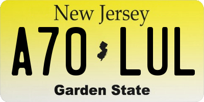 NJ license plate A70LUL