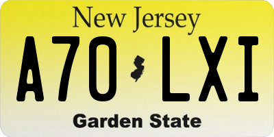 NJ license plate A70LXI