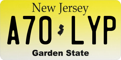 NJ license plate A70LYP