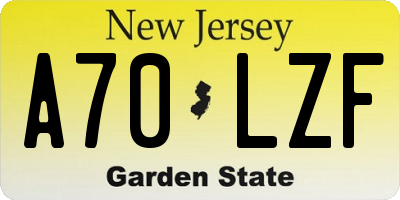 NJ license plate A70LZF
