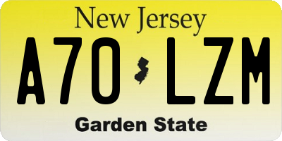 NJ license plate A70LZM