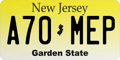 NJ license plate A70MEP