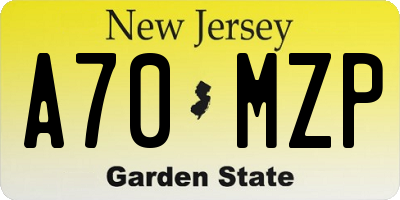 NJ license plate A70MZP