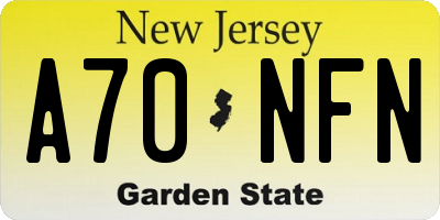 NJ license plate A70NFN