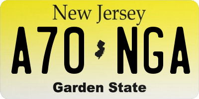 NJ license plate A70NGA