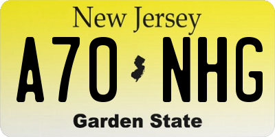 NJ license plate A70NHG