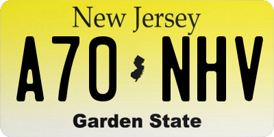 NJ license plate A70NHV