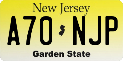 NJ license plate A70NJP