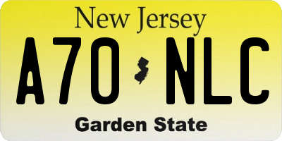 NJ license plate A70NLC