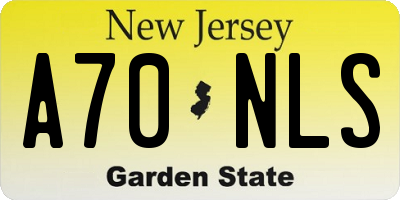 NJ license plate A70NLS