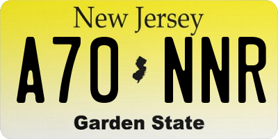 NJ license plate A70NNR