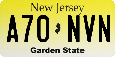 NJ license plate A70NVN
