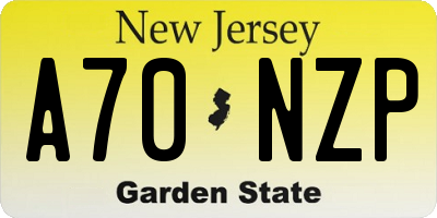 NJ license plate A70NZP