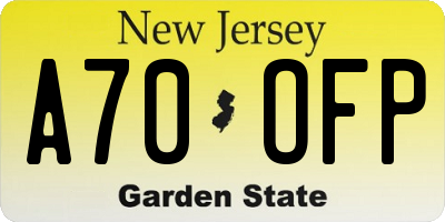 NJ license plate A70OFP