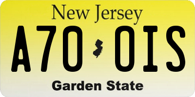 NJ license plate A70OIS
