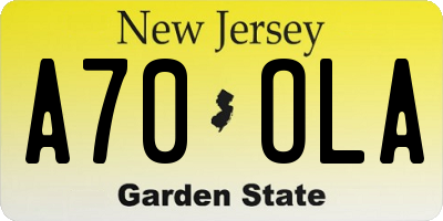 NJ license plate A70OLA