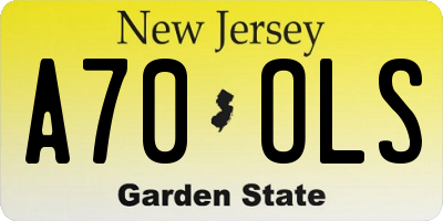 NJ license plate A70OLS