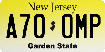 NJ license plate A70OMP