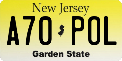 NJ license plate A70POL