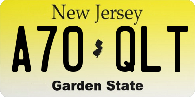 NJ license plate A70QLT