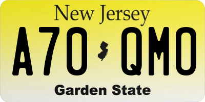 NJ license plate A70QMO