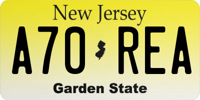 NJ license plate A70REA