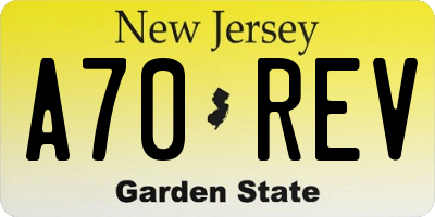NJ license plate A70REV