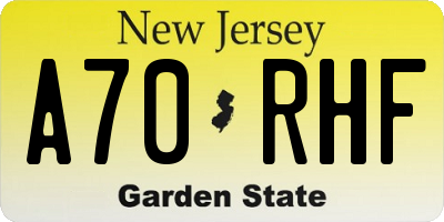 NJ license plate A70RHF