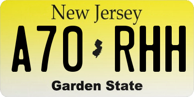 NJ license plate A70RHH
