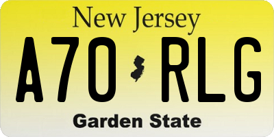 NJ license plate A70RLG
