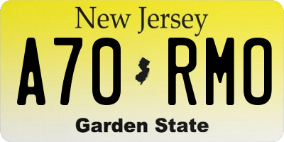 NJ license plate A70RMO