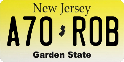 NJ license plate A70ROB