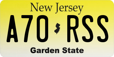 NJ license plate A70RSS