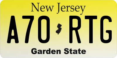 NJ license plate A70RTG