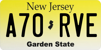 NJ license plate A70RVE
