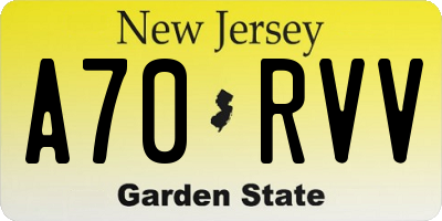 NJ license plate A70RVV