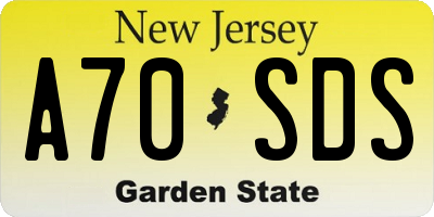 NJ license plate A70SDS