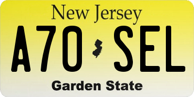 NJ license plate A70SEL