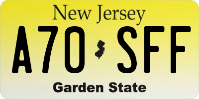 NJ license plate A70SFF