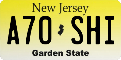 NJ license plate A70SHI