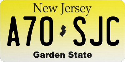 NJ license plate A70SJC