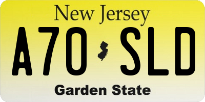 NJ license plate A70SLD