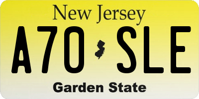 NJ license plate A70SLE
