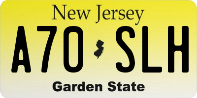 NJ license plate A70SLH