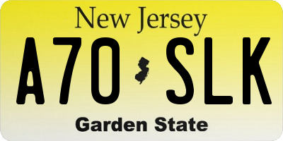NJ license plate A70SLK