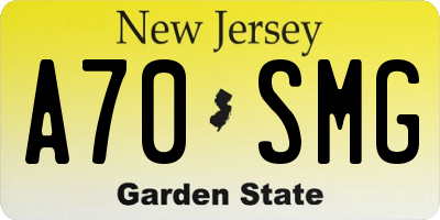 NJ license plate A70SMG