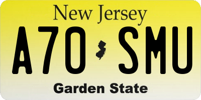 NJ license plate A70SMU