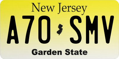 NJ license plate A70SMV